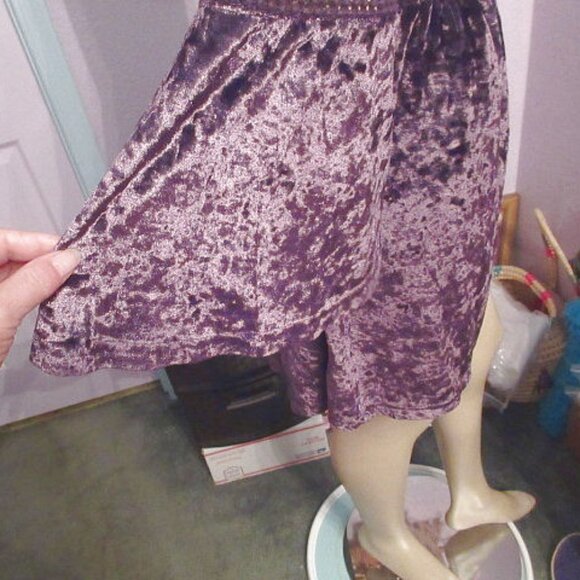 Vtg Velvet Kimono Size S Crochet Bell Sleeves Witchy Fairy Grunge Vamp Y2K 90s - Picture 7 of 11